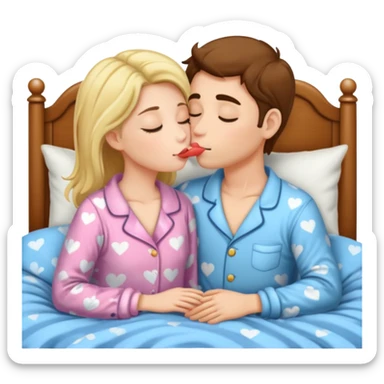 two Kissing in pajamas sticker