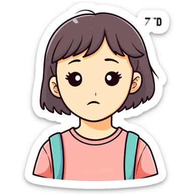 Sad face black girl  sticker