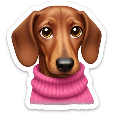 dachshund wearing a pink sweater sticker