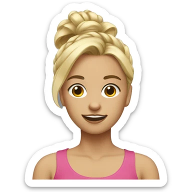 Blonde girl with messy bun hairstyle  sticker