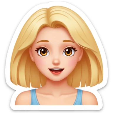 Aesthetic y2k girl who just had an eye contact with her extremely hot crush so she is blushing and is excited  sticker