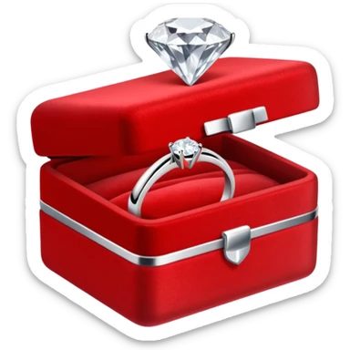 diamond ring in a red box sticker