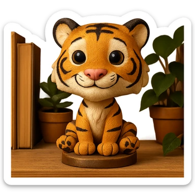 playful bobblehead style animal sticker