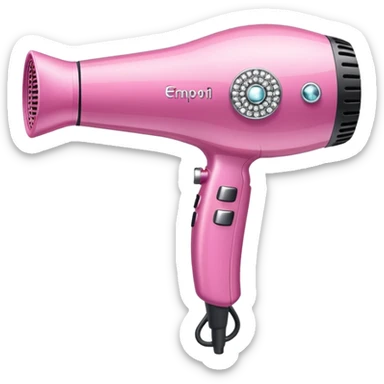 pink elegant blow dryer with diamonds sticker