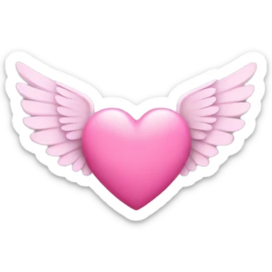 pink heart with wings sticker