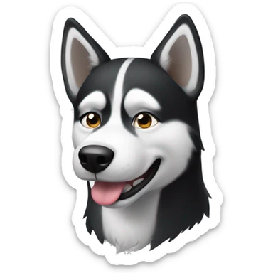 Black and white husky smirking sticker