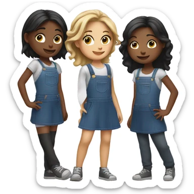 Trio of girls sticker