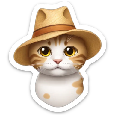 a cat whit a borrito hat sticker