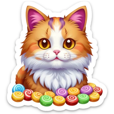 Cat with sweets sticker