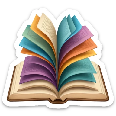 an open book with wallpaper samples. sticker