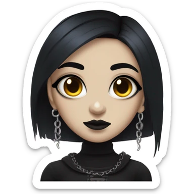 goth girl with piercings  sticker