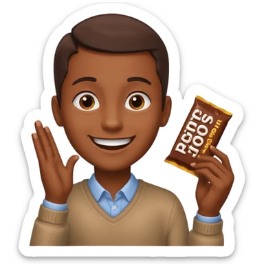 a person going to buy chocolate sticker