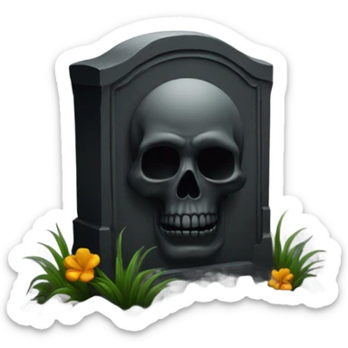 a black grave with the letters RIP sticker