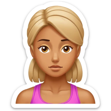 Gym girl sighing with relief  sticker
