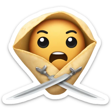 Burrito with swords sticker