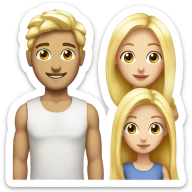 Blonde guy and pretty girl bestie  sticker