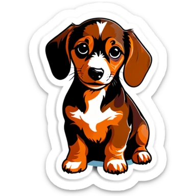 Dachshund puppy sticker