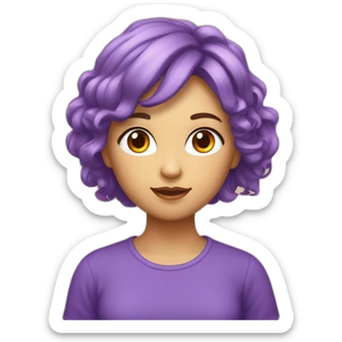 Una ragazza dai capelli arancioni con un fiocco viola in testa sticker