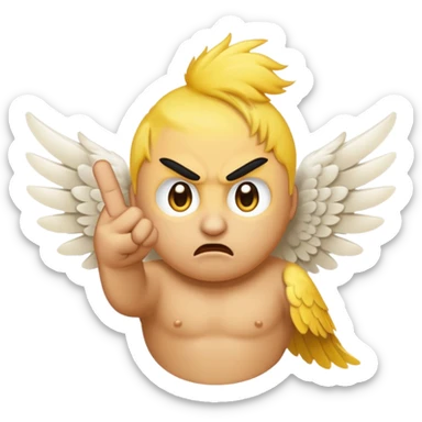 Make the angry emoji flicking off wings sticker