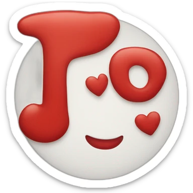 Cœur rouge avec un "J" dedans sticker