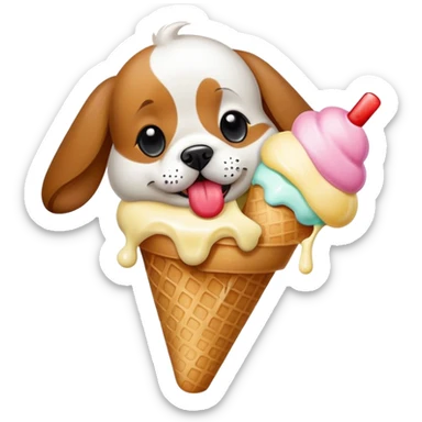 Dog licking gelato sticker