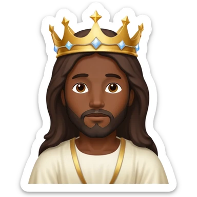 Dark skin christ Jesus with heavenly crown sticker