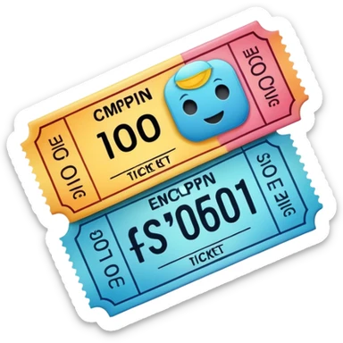 cartoon ca ticket sticker
