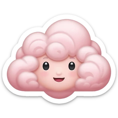 A soft pink cloud with gentle cotton-like fluff. sticker
