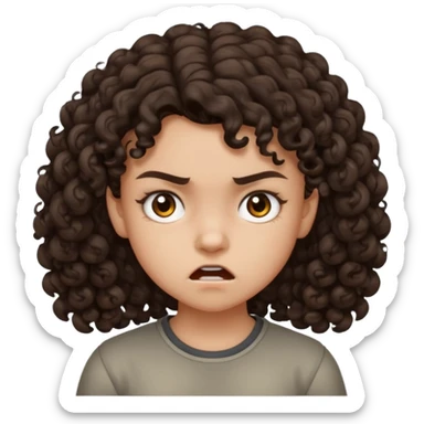 11 years old curly dark brown hair hate the world sticker