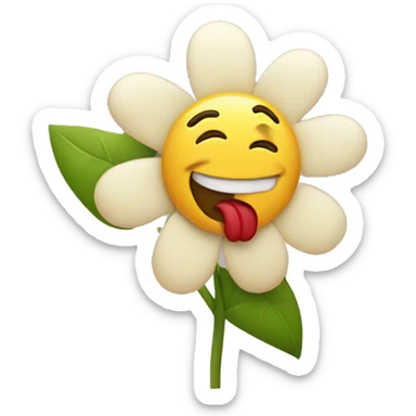 disgusted face spitting on a flower  sticker