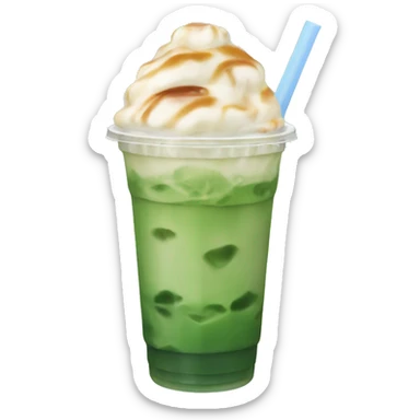 Iced Greentea latte with americano sticker