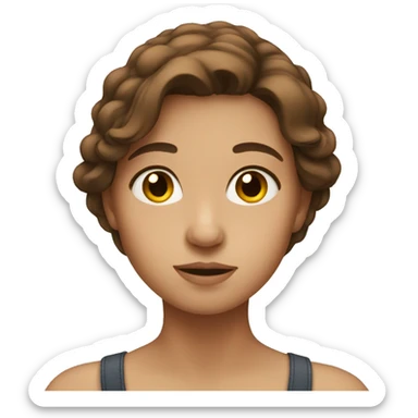 Girl with brown hair gazing sticker