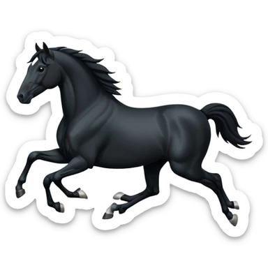 Black running horse sticker