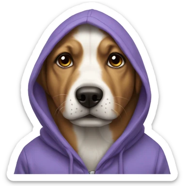 dog wearing a hoodie sticker