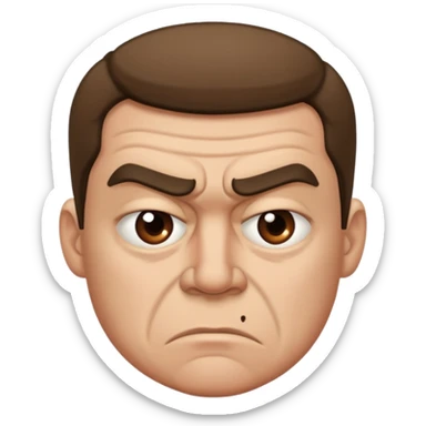 man with a disgusted face sticker