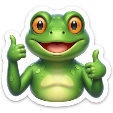 Frog winking with thumbs up sticker