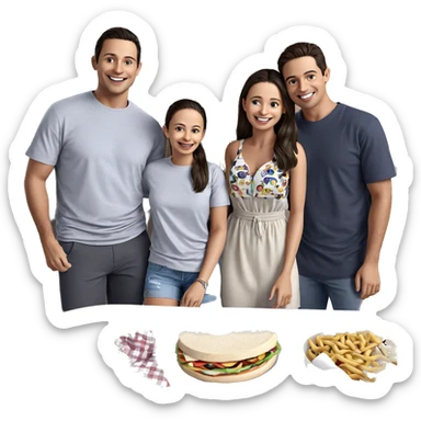 friends enjoying food together sticker