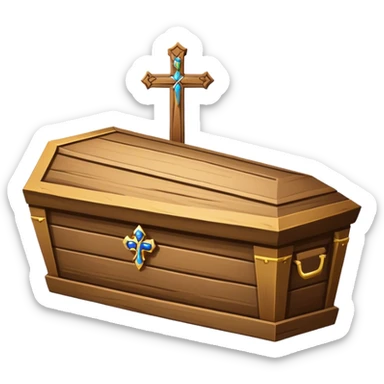 medieval wooden coffin sticker