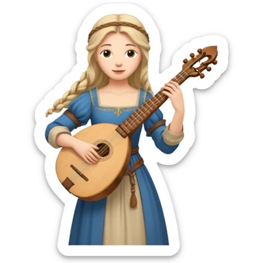 medieval bard woman sticker