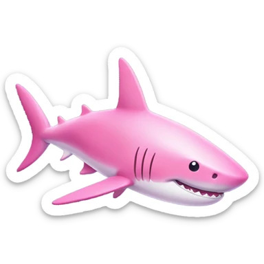 Pink shark sticker