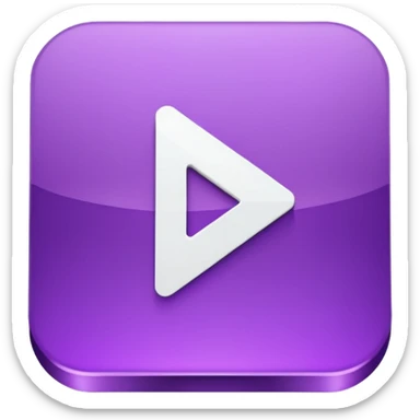 A Solid purple and white play button sticker