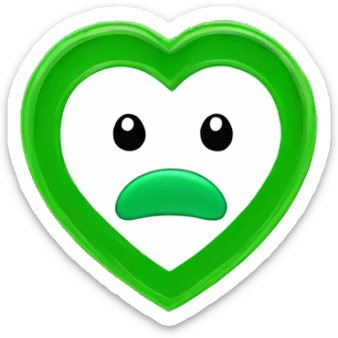 A heart with a green pringle can aroudn jt sticker