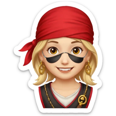 Creates a emoji for pirates girl sticker