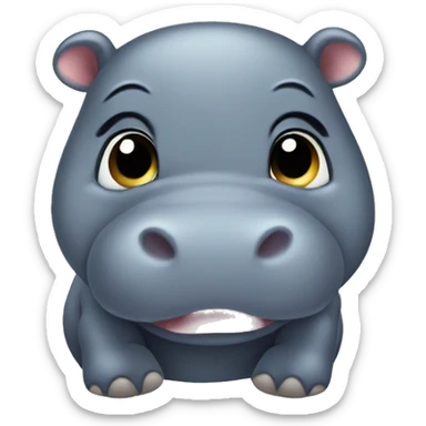 Baby hippo sticker