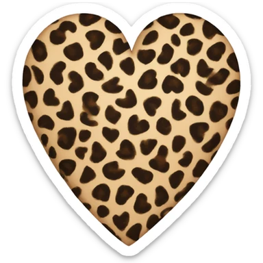 leopard print heart sticker