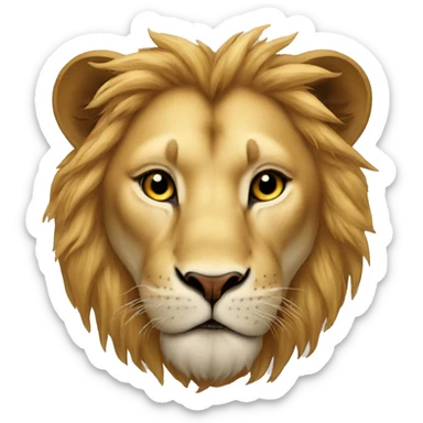 Lion head kiss lioness sticker