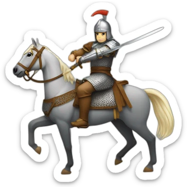 slavic swordsman hanshakes arabic horseman sticker