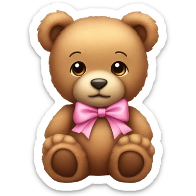 🧸 with a pink bow 🎀 sticker