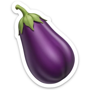 make an emoji of a single egg plant with the tip peeled off sticker