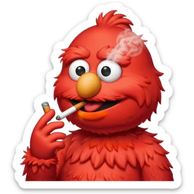 elmo smoking  sticker